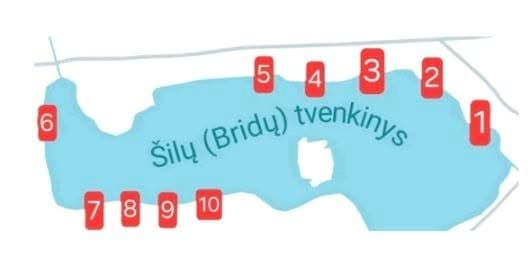 Šilų (Bridų) tvenkinio sektorių žemėlapis
